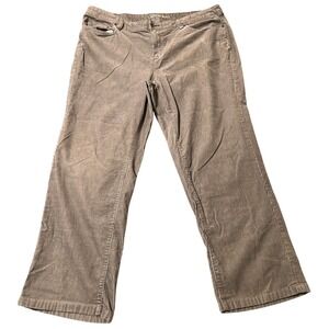 Lands End Mid Rise Straight Corduroy Pants Gray Women's Size 18W